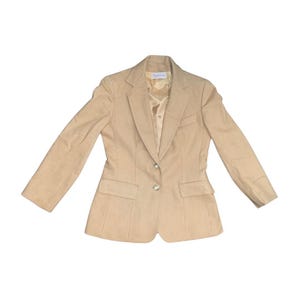 Vintage Womens Evan Picone Blazer Coat Size Small Tan Career Wear
