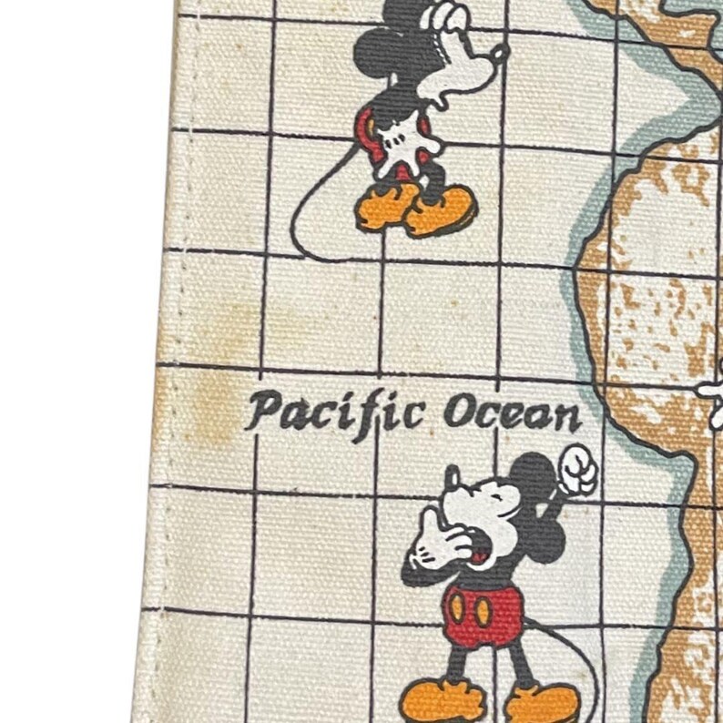 Walt Disney Company Mickey Mouse Around the World Canvas Tote Bag Vintage NWT image 7