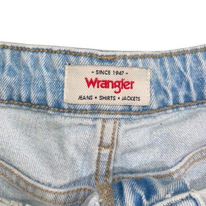 Wrangler Mid Rise Vintage Short Daisy Duke Jeans 8 Distressed Cowgirl Western Y2K image 3