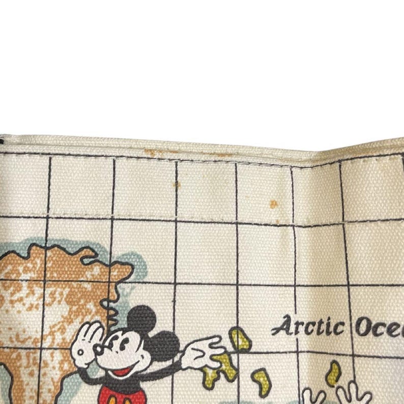 Walt Disney Company Mickey Mouse Around the World Canvas Tote Bag Vintage NWT image 8