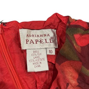 Adrianna Papell Sleeveless Floral Silk Maxi Dress Tie Waist SZ 10 Botanical Chic image 4