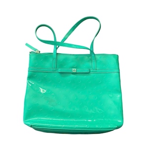Kate Spade Green Patent Leather Polka dot shoulder Bag
