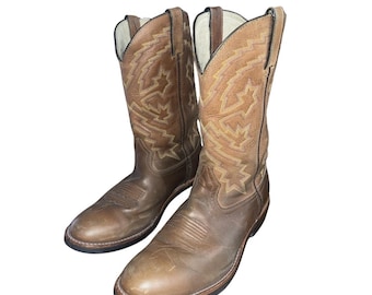 Durango Leather Western Cowboy Two Toned Boots Size 10 Rebel Rodeo Rancher