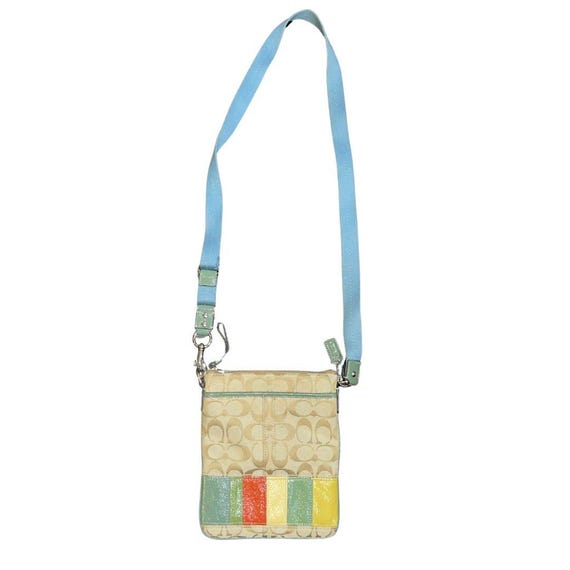 Coach Hamptons Weekend Signature Swingpack Crossbody Bag Patent
