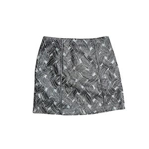 BCBGMAXAZRIA Vintage Y2K Mini Skirt Metallic Texture Jacquard Lined Black Size S