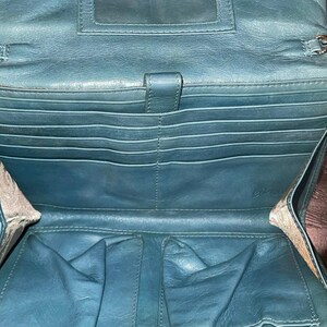 Brighton Vintage Turquoise Wallet Leather Purse Crossbody Western Cowboy 90s image 5