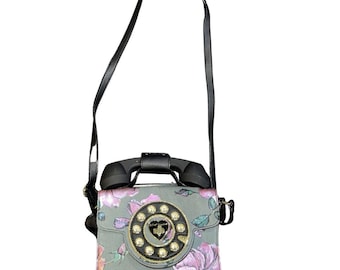 Betsey Johnson Telefon Torba na ramię Denim Flora Telefon Słuchawka Vintage Nowość