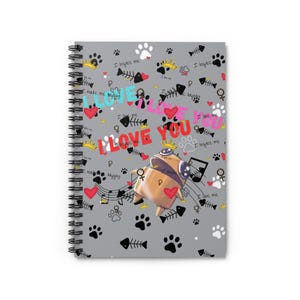 Spiral Notebook - I Love You Phrase, Gaming Meme, Ruled Line Journal, Video Game Fan Gift, Funny Stationery, Gamer Notepad, Geeky Diary