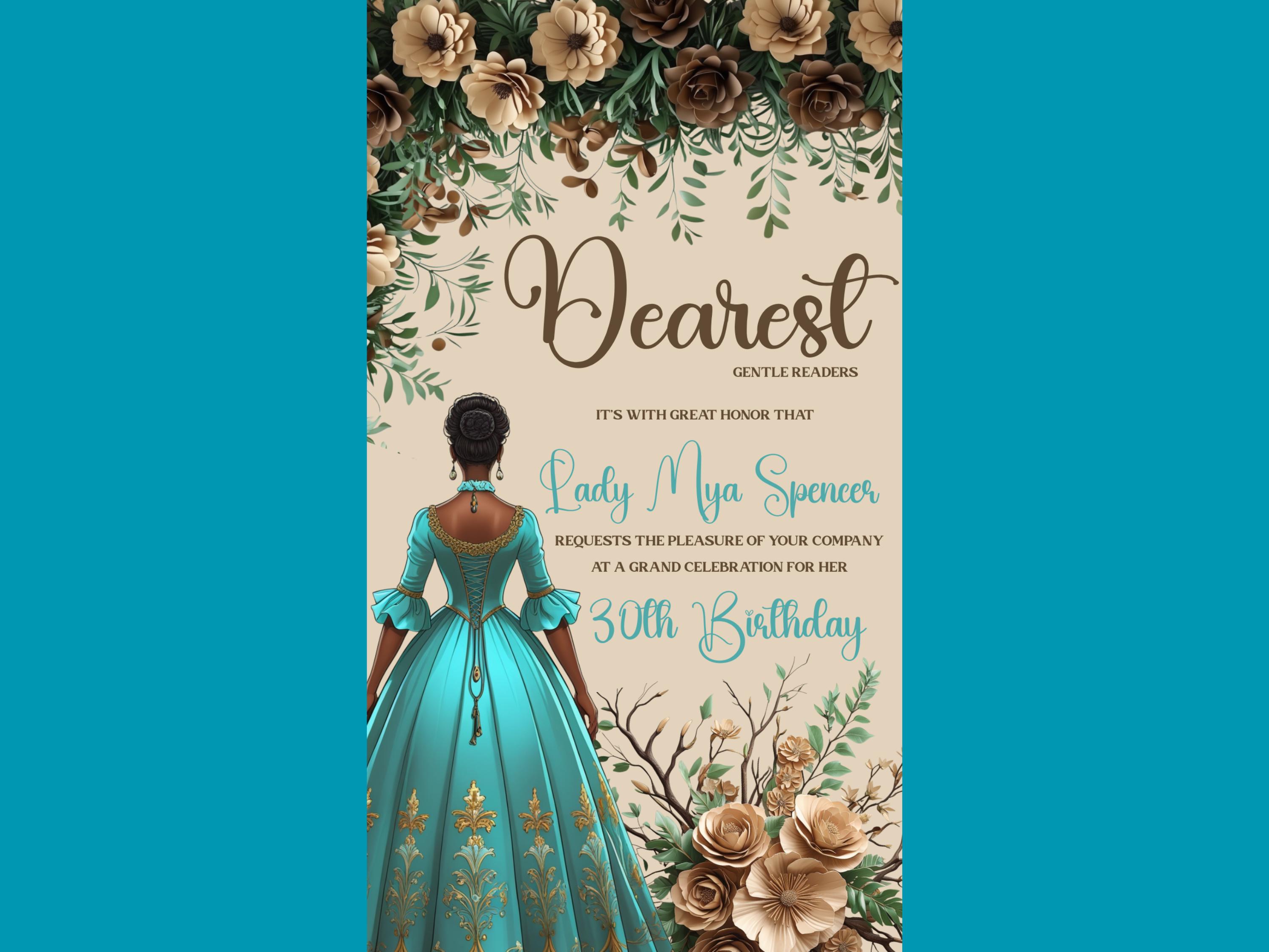 Animated Digital Invitation for Regency Era Themed Party - Black Women ...