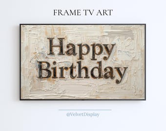 Happy Birthday Samsung Frame Tv Art Digital Download Birthday Party Screensaver