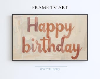 Happy Birthday Samsung Frame Tv Art Digital Download Birthday Party Screensaver