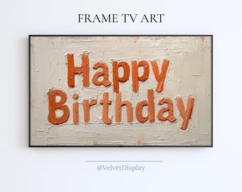 Happy Birthday Samsung Frame Tv Art Digital Download Birthday Party Screensaver