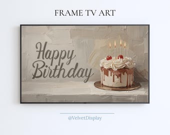 Happy Birthday Samsung Frame Tv Art Digital Download Birthday Party Screensaver