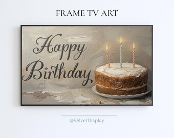 Happy Birthday Samsung Frame Tv Art Digital Download Birthday Party Screensaver