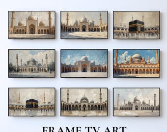 Paquete de arte islámico para TV con marco, conjunto de pinturas vintage para Smart TV Samsung (descarga digital)