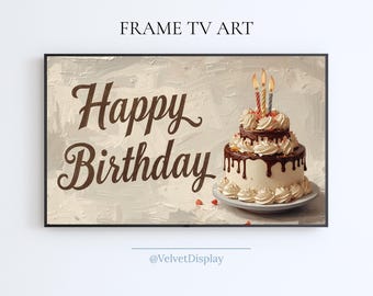 Happy Birthday Samsung Frame Tv Art Digital Download Birthday Party Screensaver