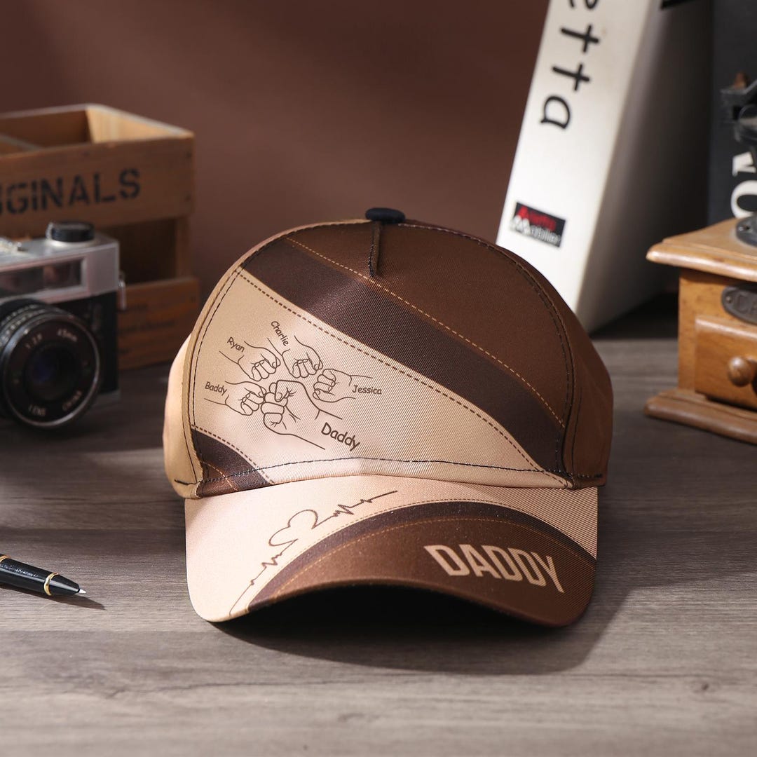 Personalized Dad Hat - Custom Grandpa Baseball Cap With Fist Bump Design