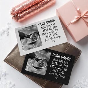 Benutzerdefinierte Metall Ultraschall Foto Brieftasche Karte, neues Baby Sonogramm Geschenk, Schwangerschaft Geschenk, Brieftasche Insert Karte, neue Vater Geschenk für ihn, Vatertagsgeschenk