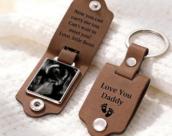 Personalized Ultrasound Keychain, Bump keyring, Expecting Dad gifts,Sonogram Dad Birthday Gift from Bump, 1st Father's Day Gifts for New Dad