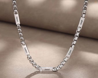 Collar personalizado para papá con el nombre de su hijo, collar de oro personalizado para hombre, regalo personalizado para papá, joyería para papá, regalo para el Día del Padre