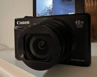 Cámara digital compacta Canon Powershot SX740 HS de 20,3 MP, color negro - Usada, marca ZFZ
