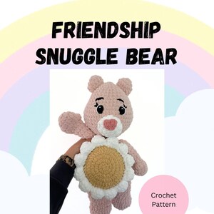 Crochet Friendship Snuggle Bear Pattern with Backpack (PDF)