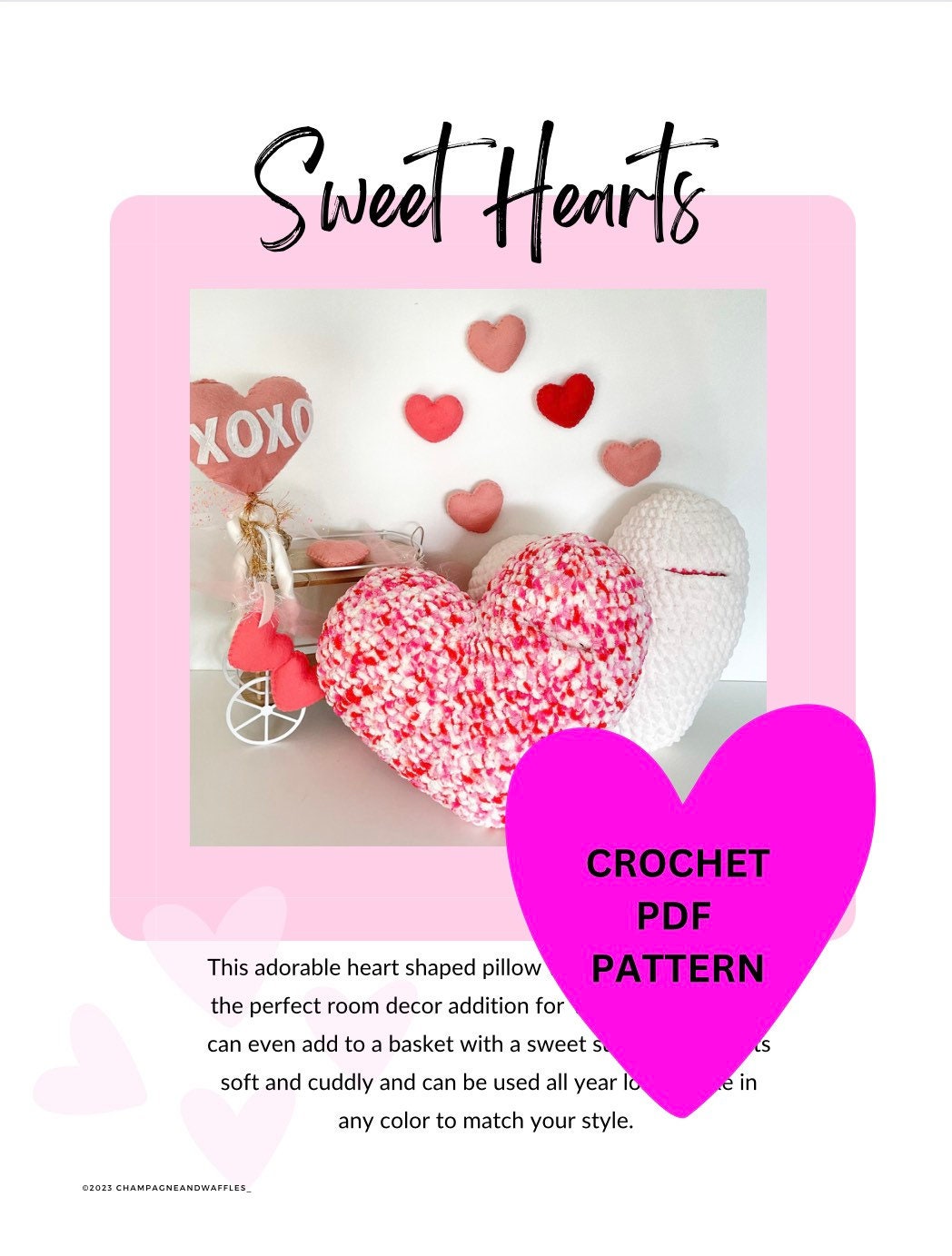 40 Heart Pillow Crochet Patterns for Cozy Home Decor and Handmade Gifts 24 Sweet Hearts pillow