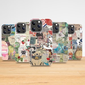 Japońska tablica inspiracji Kolaż Magsafe Etui na telefon | Estetyczna obudowa z motywem anime | Mój sąsiad | iPhone 16 Pro 15 14 13 12 | Samsung S25 S24