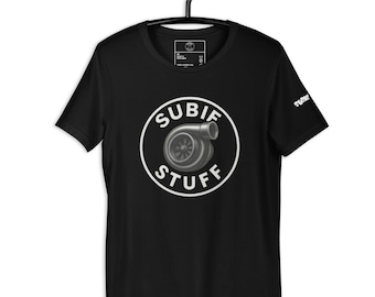 SUBIE STUFF Turbo Tee – White Logo • Dark Shirt Edition