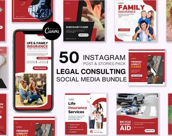 Livförsäkringskit för sociala medier: 50 Canva-mallar för agenter (digital nedladdning)