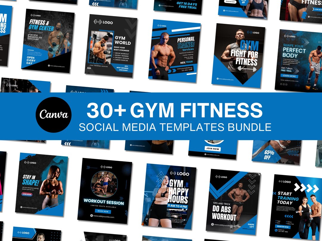 30 Gym Fitness Instagram Templates | Workout & Trainer Social Media ...