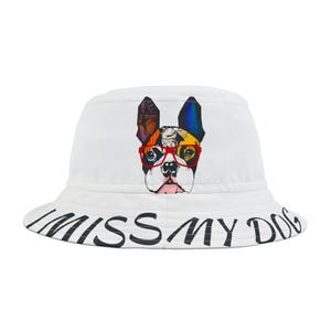 Colorful Dog Lover&#39;s Bucket Hat - I Miss My Dog AOP, Unique Pet Memorial Hat, Fashionable Dog Parent Accessory, Cute Summer Hat, Gift [...]