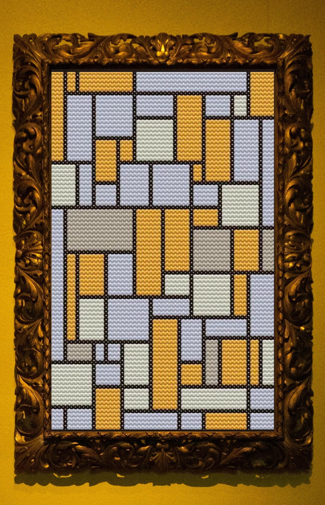 Abstract Cross Stitch Pattern, Grid Embroidery Design, Vintage Antique ...