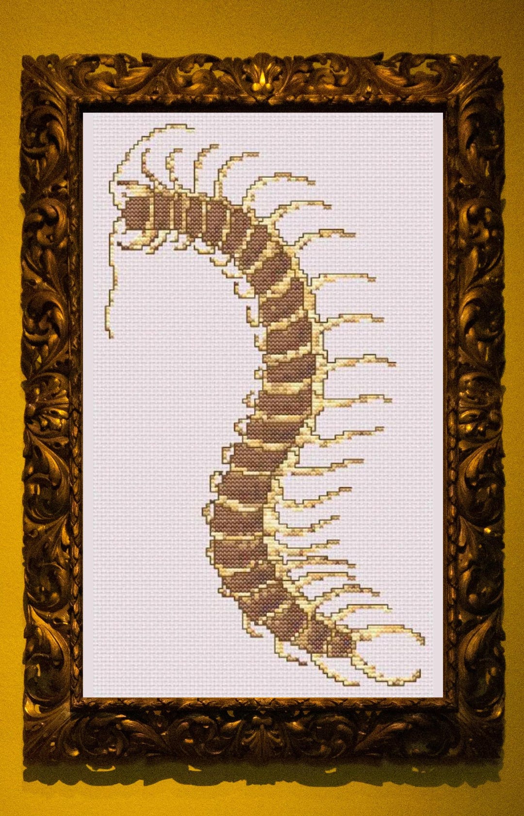 Vintage Centipede Cross Stitch Pattern, Bug Embroidery Design, PDF ...