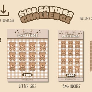 Desafío de ahorro digital kawaii / Rastreador de ahorros imprimible / Inserto para carpeta de presupuesto / Descarga instantánea en PDF / Paquete en tamaño A6 y carta