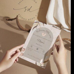 Editable Baby Shower Invitation – Girl Theme – Canva Digital Template