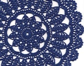 Crochet doily, lace doilies, table decoration, crocheted place mat, doily tablecloth, table runner, napkin, navy blue