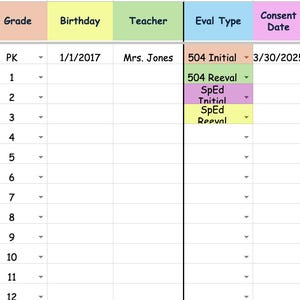 School Psychology Evaluation Sheet (or any educator!)