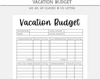 Afdrukbare pdf-vakantiebudgetplanner