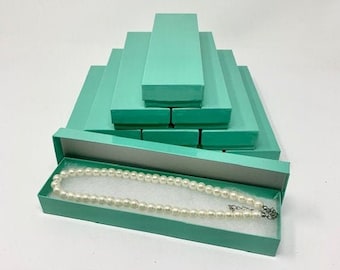 20+ Count Teal Blue Boxes - Cotton Filled Bracelet Boxes