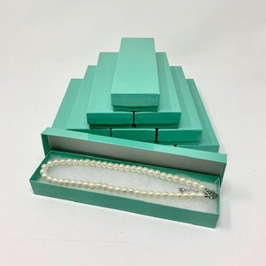 Teal Blue Boxes - 100-count Cotton Filled Bracelet Boxes