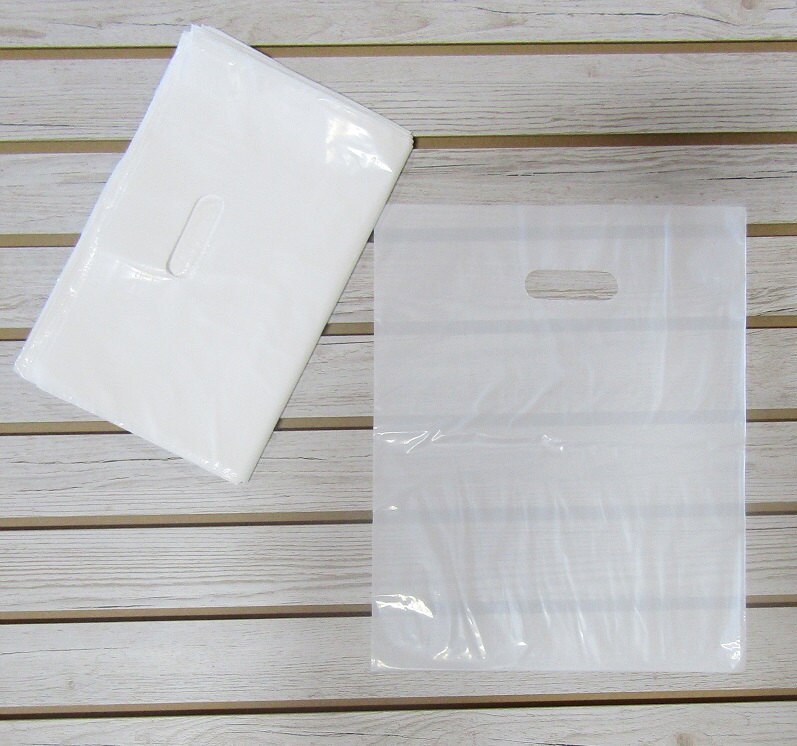 100 White Plastic Merchandise Bags 12 x 15 in. Etsy