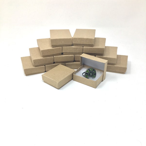100 Pack Kraft Boxes (2 x 1.5 x .75 in.) // ECONOMY SIZE //