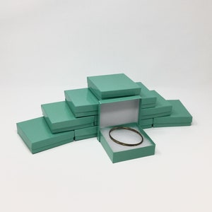 Teal Blue Boxes 20-count 3.5 x 3.5 x 1 in. Square Cotton Filled Boxes image 1