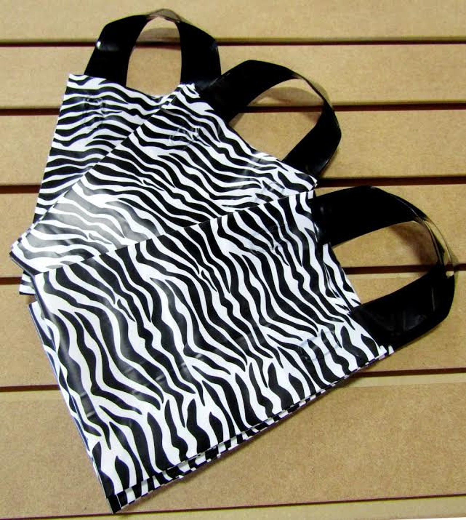 ZEBRA Print 20 Pack Frosted Soft Loop Handle Bags 5 x 6 in. Etsy