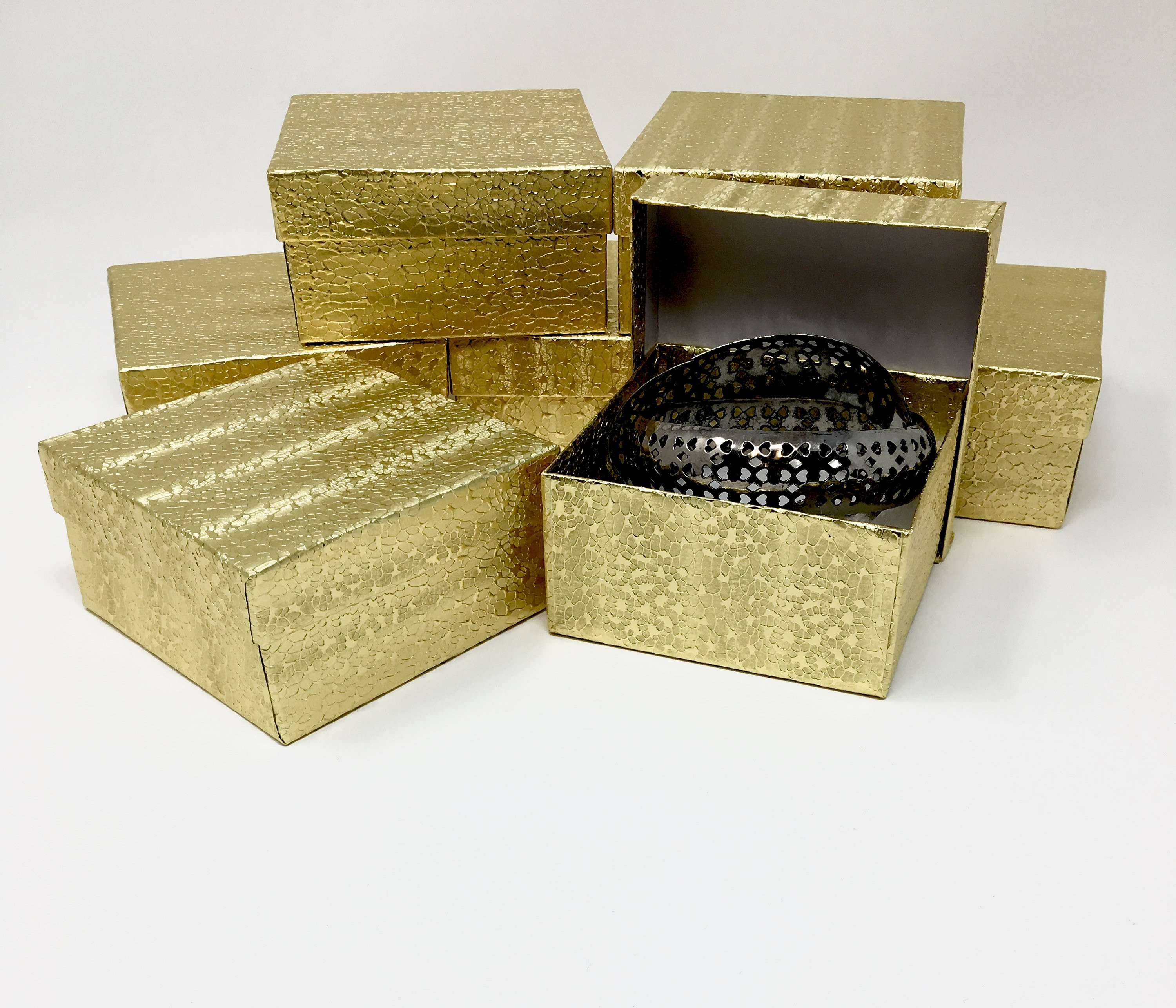 10 Pack Gold Foil Boxes 3.75 X 3.75 X 2 In. Etsy