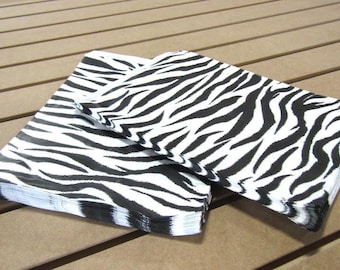 100 Pack - Zebra Print Sacks (8.5 x 11 in) / Zebra Print Paper Bags - FREE SHIPPING
