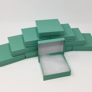 Teal Blue Boxes 20-count 3.5 x 3.5 x 1 in. Square Cotton Filled Boxes image 3