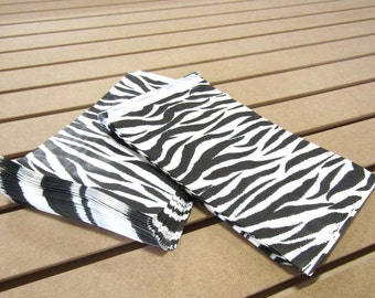 100 Pack Zebra Print Sack (6 x 9 in)/ Zebra Print Paper Bags - FREE SHIPPING