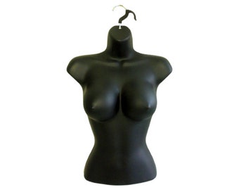 Half Female Torso Form With Large Bust -Black *Free Shipping*